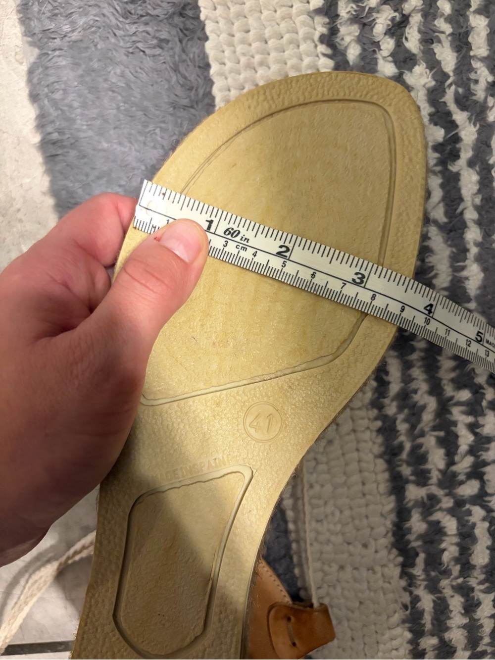 Eric Michael Leather Espadrille Wedge Sandals Brown Strappy 41 US 9.5-10 - Picture 13 of 16